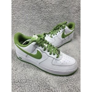 Nike Air Force 1 Low White Green Leather Sneakers Men's Size 10.5 DH7561-105